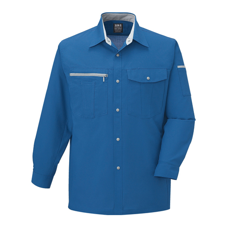 長袖シャツ【WA10779-SUN】 4.ブルー