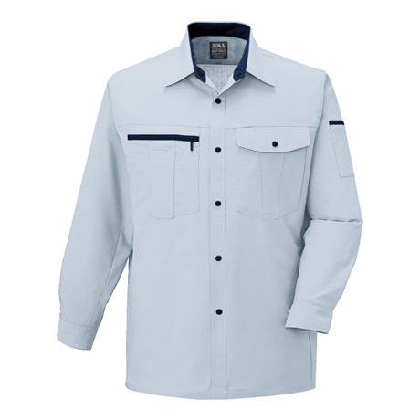 長袖シャツ【WA10779-SUN】 6.シルバー