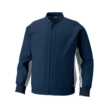 ポケットレス長袖ブルゾン【WA11721-SUN】 3.ネイビー×シルバー