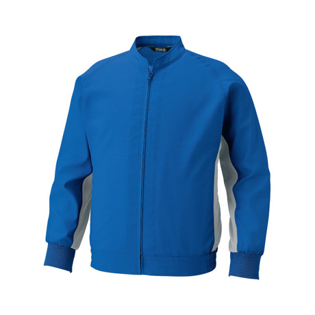 ポケットレス長袖ブルゾン【WA11721-SUN】 4.ブルー×シルバー