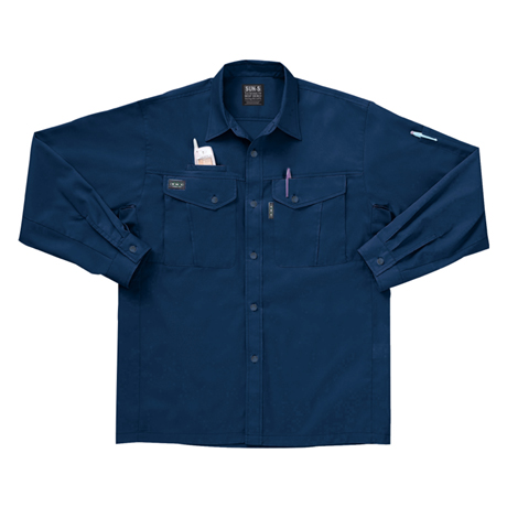 長袖シャツ【WA14109-SUN】 33.ネイビー