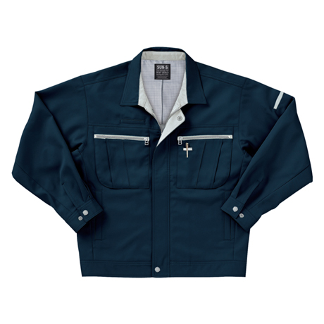 長袖ジャンパー【WA20111-SUN】 3.ネイビー