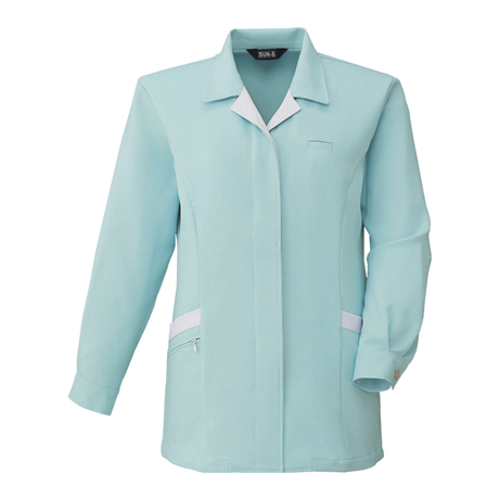 長袖スモック【WA20772-SUN】 7.ライトグリーン