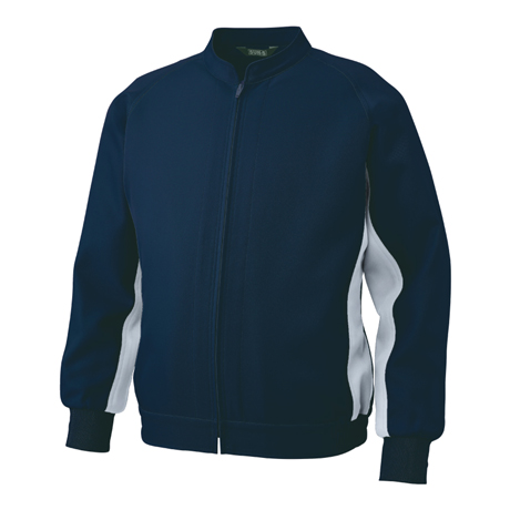 ポケットレス長袖ブルゾン【WA21721-SUN】 3.ネイビー×シルバー