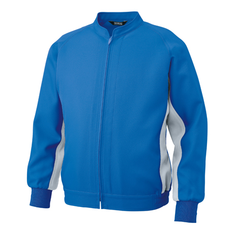 ポケットレス長袖ブルゾン【WA21721-SUN】 4.ブルー×シルバー