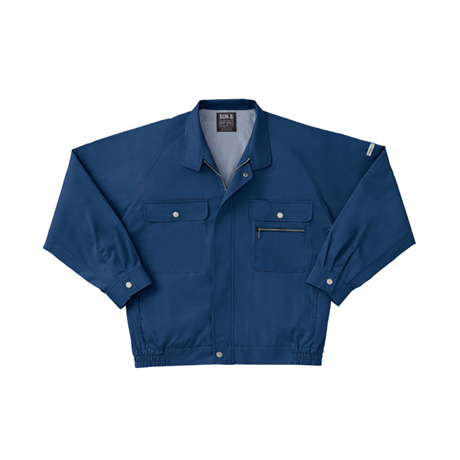 長袖ラグラントリカットブルゾン【WA321-SUN】 3.ネイビー