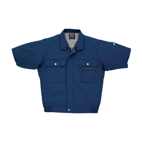 半袖ラグラントリカットブルゾン【WA322-SUN】 3.ネイビー