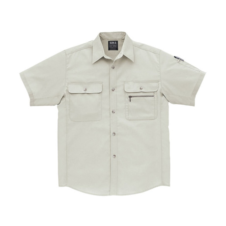 半袖トリカットシャツ【WA327-SUN】 2.アイボリー