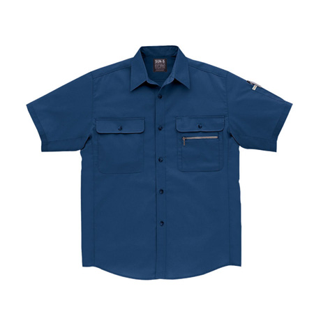 半袖トリカットシャツ【WA327-SUN】 3.ネイビー