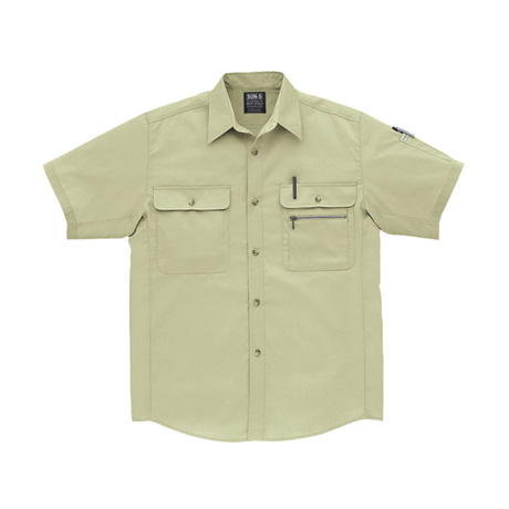 半袖トリカットシャツ【WA327-SUN】 20.エクルマスタード