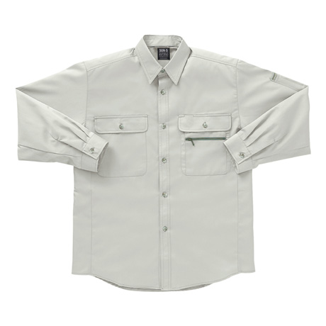 長袖トリカットシャツ【WA329-SUN】 2.アイボリー