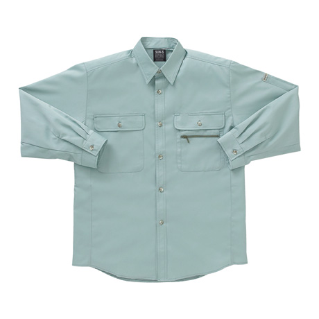 長袖トリカットシャツ【WA329-SUN】 7.ミントグリーン