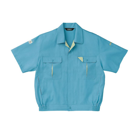 半袖コーディネートブルゾン【WA350-SUN】 44.ターコイズブルー