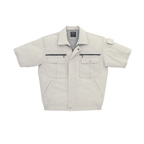 ストレッチ半袖ブルゾン【WA820-SUN】 2.アイボリー