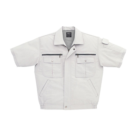 ストレッチ半袖ブルゾン【WA820-SUN】 6.ペールグレー