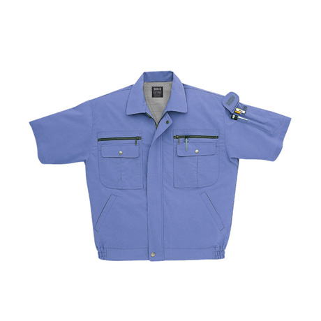 ストレッチ半袖ブルゾン【WA820-SUN】 14.ティリアンブルー