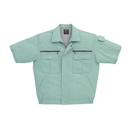 ストレッチ半袖ブルゾン【WA820-SUN】 37.ライトグリーン