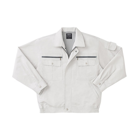 ストレッチ長袖ブルゾン【WA821-SUN】 6.ペールグレー