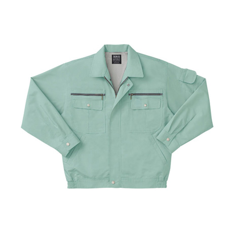 ストレッチ長袖ブルゾン【WA821-SUN】 37.ライトグリーン