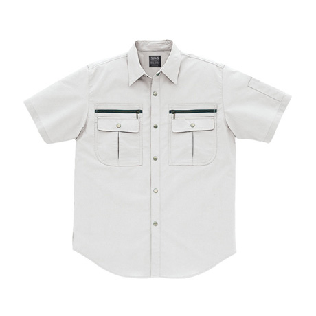 ストレッチ半袖シャツ【WA827-SUN】 6.ペールグレー