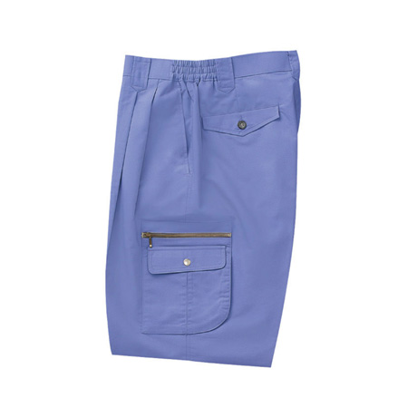 ストレッチ脇ゴムツータックパンツ【WA828-SUN】 14.ティリアンブルー