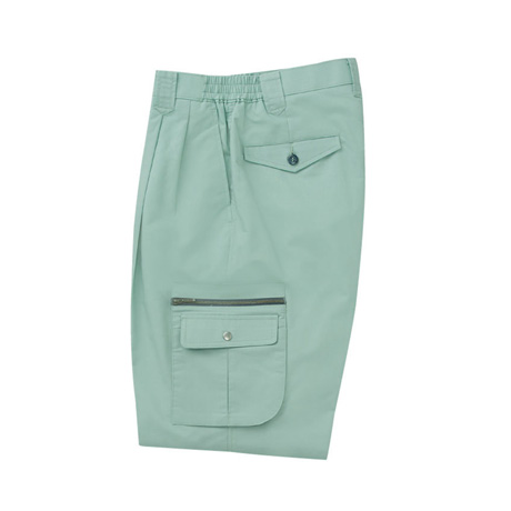 ストレッチ脇ゴムツータックパンツ【WA828-SUN】 37.ライトグリーン