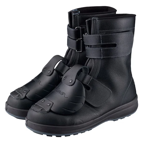 三層底マジックテープ式ブーツタイプ安全靴【WS38-SIM】 黒