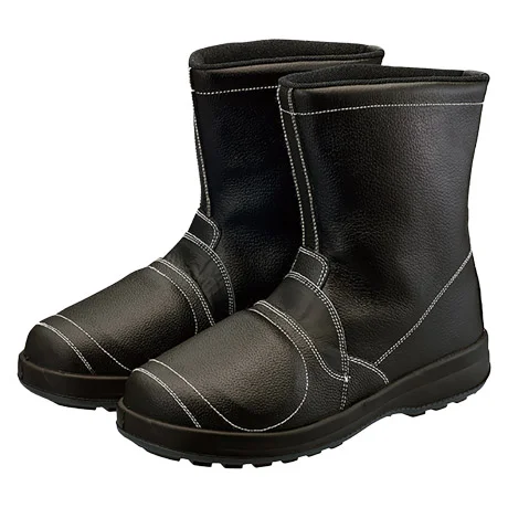 三層底長靴タイプ(紐なし)安全靴【WS44-SIM】 黒