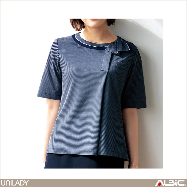四分袖フェミニンポロ【U82253-YAG】 商品写真