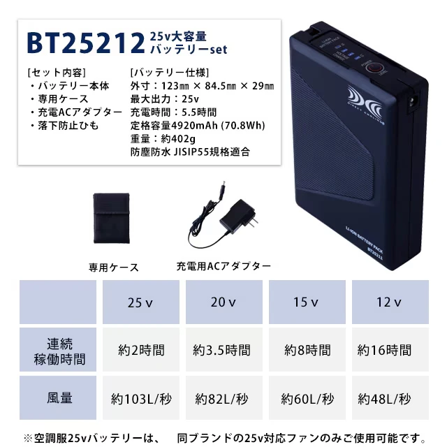 空調服 25Vバッテリーセット 02