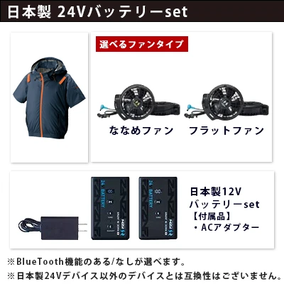 空調風神服 日本製24Vセット(服+ファン+バッテリー)