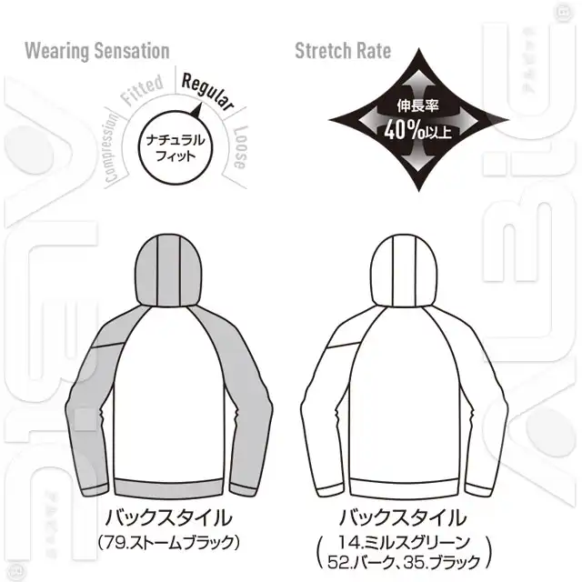 防寒着 4079-BAT ハーフジップフーディの特徴