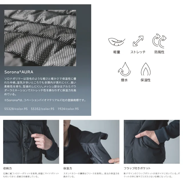 ファイバーダウンベスト 55328 シリーズ 機能イメージ