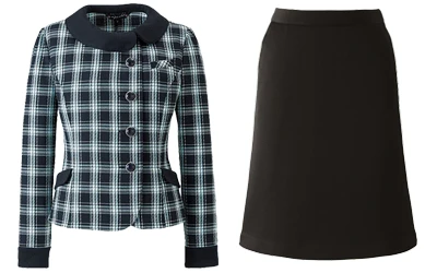 長袖オーバーブラウス+スカート