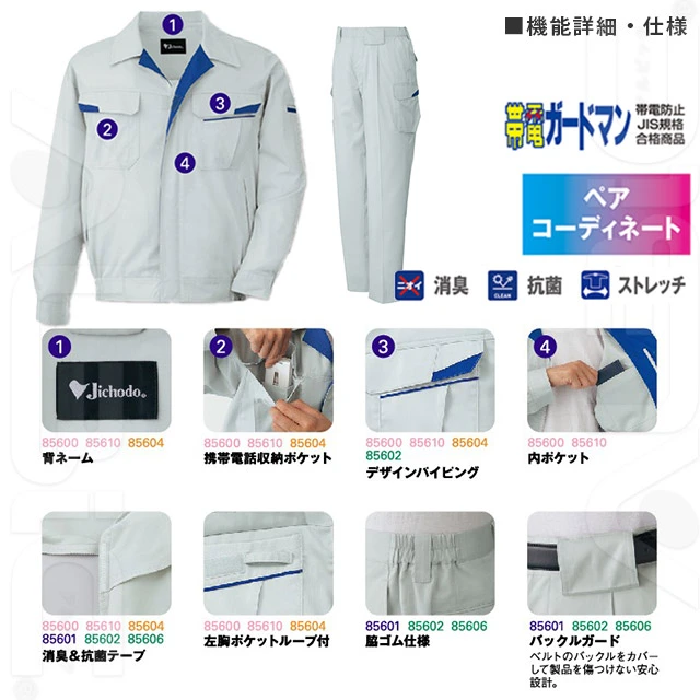 作業服 85600-JICシリーズ 機能詳細・仕様