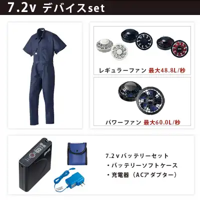 空調つなぎ 7.2vセット