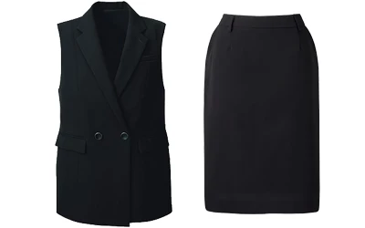 ジレ(ベスト) +タイトスカート