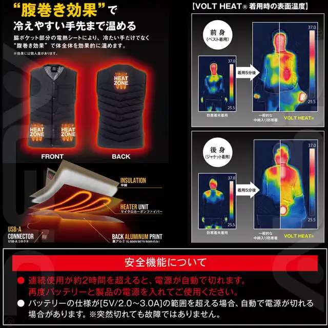 G-8089ヒートベスト　ボルトヒート詳細