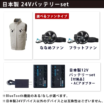 空調風神服 日本製24Vセット(服+ファン+バッテリー)