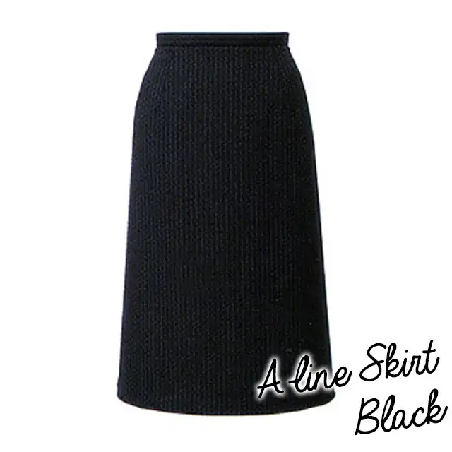 事務服 S0330-SELシリーズ Aラインスカート ブラック