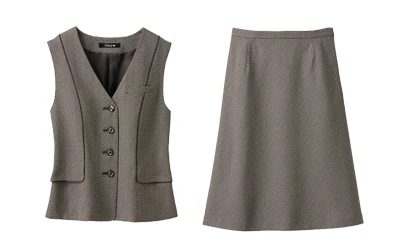 ベスト+スカート（千鳥柄）